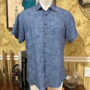 Rodd & Gunn Blue Casual Button Down Shirt. Large Linen